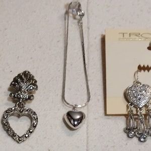 Silver/ marcasite / heart, jewelry lot